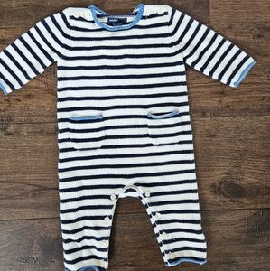 GAP Striped Baby Onesie with Blue Accents